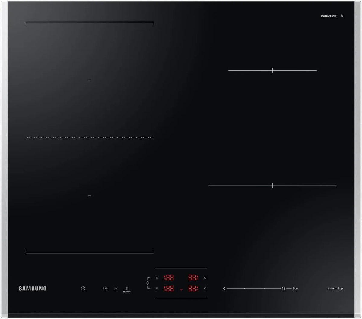 Samsung NZ64B5046JK/U1 NZ64B5046JK, Varné desky, Indukční sporák Autorke ( / U1), 60 cm, skleněná keramika, FlexZone, SmartThings, Černá