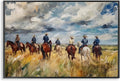 Stupell Industries, Plakáty a umělecké tisky, Western Riders Herd Giclee art, rámováno, design od Franklyn Gregory, 40.6 x 61, Černá, 6 x 61 cm