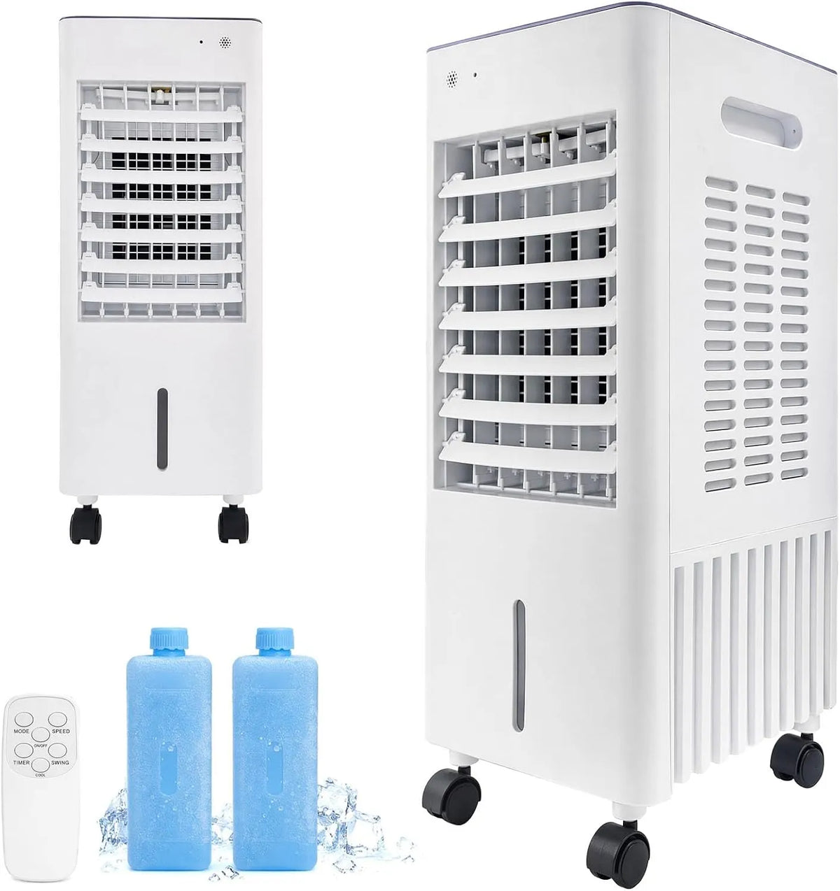Simsky 4-in-1, Mobilní klimatizace, Tichý mobilní klimatizace 12L vodní nádrž, vzduch chladící s režim spánku & 7H, Bílá, 12L, 1 V