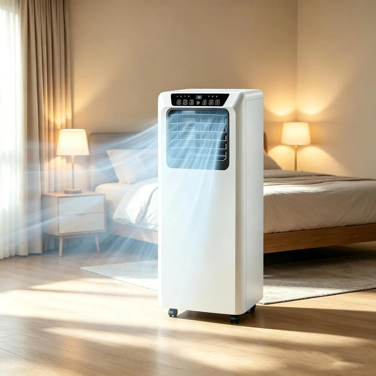 LOODIKA 4-in-1, Mobilní klimatizace, Air Pro 12000 BTU Přenosný klimatizátor vzduchu, Smart WiFi zařízení s 24h, Bílá, 12000 BTU, 1 V