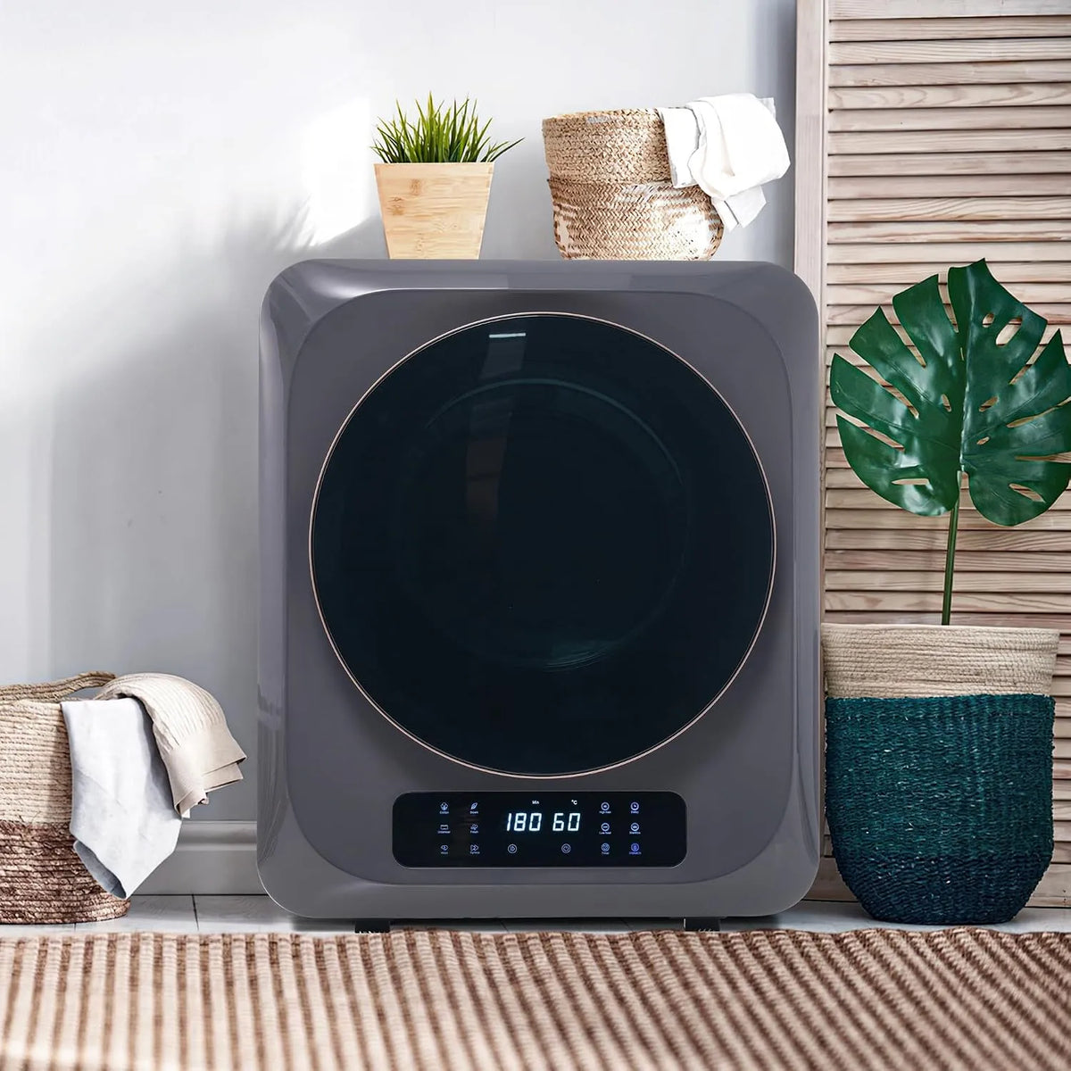Gecheer, Odvětrávací sušičky, nerez, sušička, 3 kg, vícenásobná filtrace, 6 programů, montáž stěn pro efektivní, Stříbrná, 4 kg, 850 W