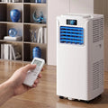 GIOFEOIK 24h-Timer, Mobilní klimatizace, Přenosná klimatizace 14000BTU, energeticky efektivní, 2 rychlosti, LED displej, Bílá, 14000BTU, 7000 BTU