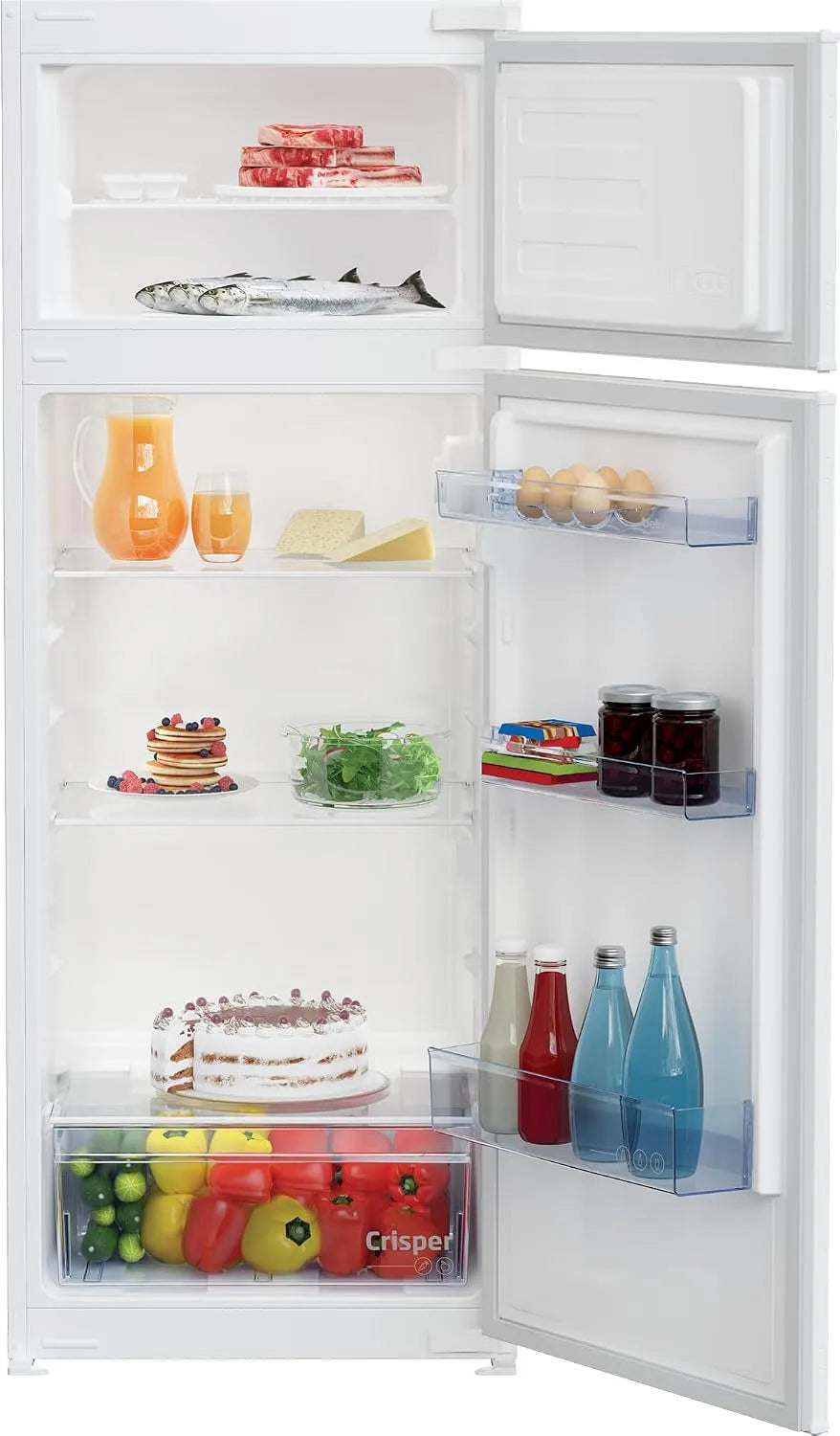 Beko 145er BDSA250K4SN, Kombinované chladničky s mrazákem, b100 Integrovaná lednička / mrazák, 220 l užitná kapacita, 176 l chlazení, 44 l, Bílá