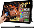 Ueplain 2.5K, Monitory, 11 palcový monitor dotykového displeje NTSC 139% sRGB, 2560 1600 IPS, Černá, 2560 × 1600