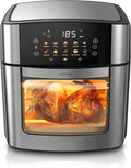 Arendo, Horkovzdušné fritézy, Wlan Hot Air Fryer XXL 16 l - Chytré WiFi s App - Extra Large 16 l - Pečivo, Černá / stříbrná, 16 l, 1800 w, 24 cm