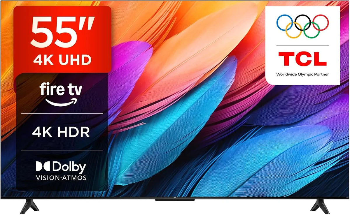 TCL 55-Zoll 55PF650A, Televizory, 55-inch 4K Ultra HD, HDR TV, Smart LED Fire TV (Dolby Vision, Dolby Atmos, DTS, Černá, 4K, 1G