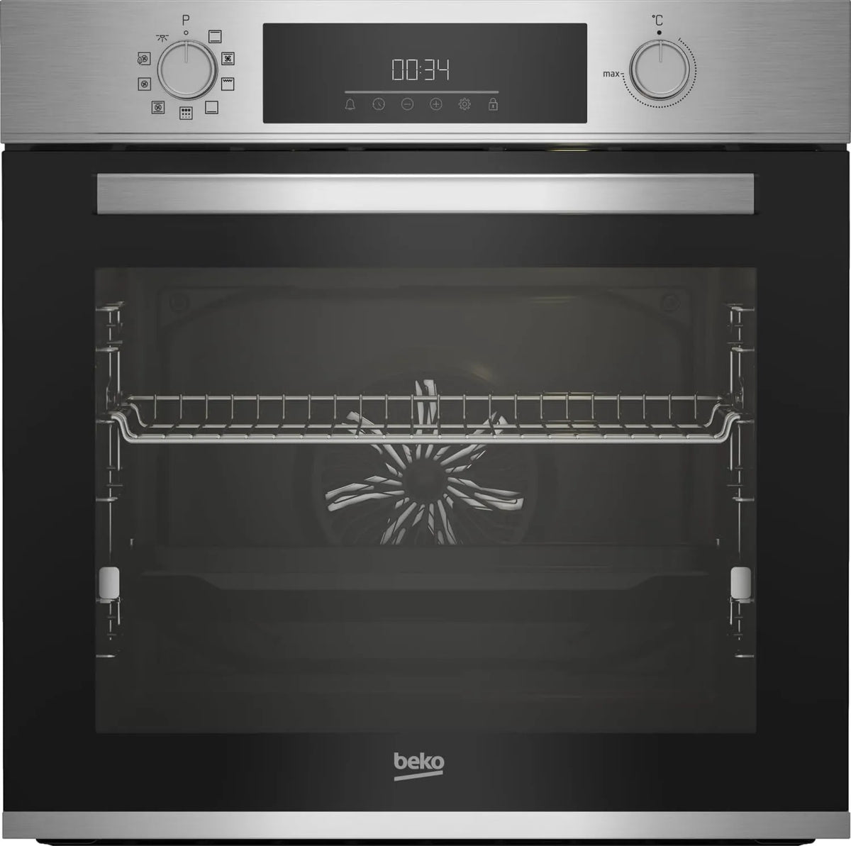 Beko BBIM12300XMPEF, Trouby, Built- v troubě, multifunkční trouba, 72 l objem, 10 funkcí, FlexiCrisp pro, Stříbro / Černá, 72 l, 5 x 59, 4 x 56
