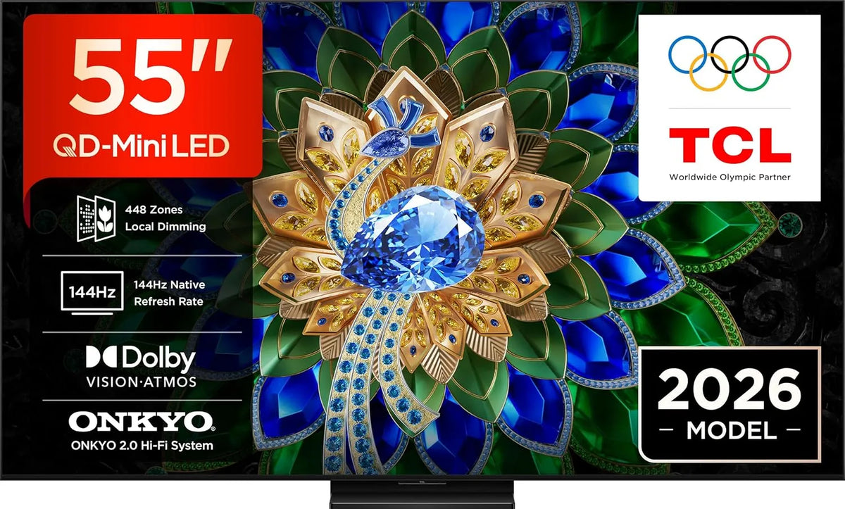 TCL 55A400U, Televizory, Tv A SERIES tapety na plochu černá, 4K, Mini LED, 288Hz