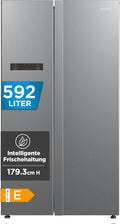 Comfee, Kombinované chladničky s mrazákem, Komfee 592 L Side- by-side lednice, No Frost, Inverter kompresor, 35 dB, Stříbrná, 592 L