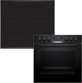 Bosch HND679LS62 HEG578BB4, Sety sporáku a trouby, Sada instalačního sporáku + indukční plotýnka NXX675CB5E, Černá, 679L, 60 cm