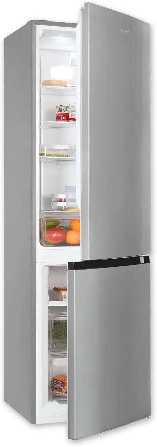 Exquisit, Kombinované chladničky s mrazákem, Expresní lednice - mrazák č. - mráz 253 L, Inox, třída C, Stříbrná, 253 L, 39 dB, 141 kW