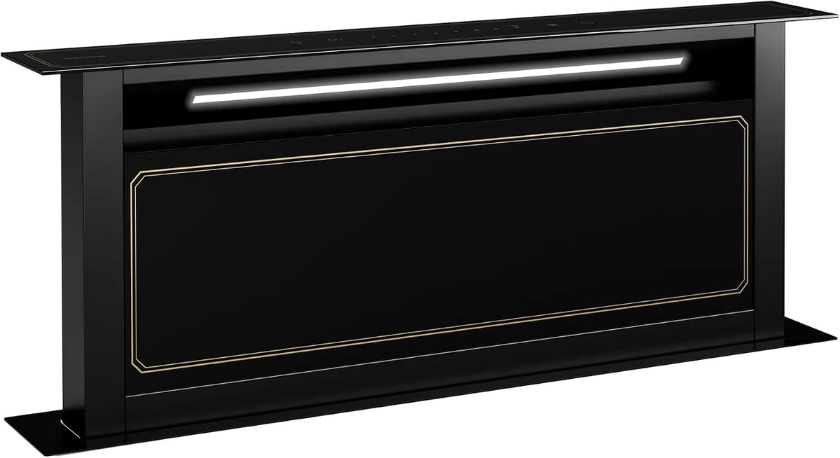 Klarstein, Ostrůvkové digestoře, Clearstone Victoria Downdraw range hood - A + + energetická účinnost, 714 m3 / h, Černá, 52 dB, 17, 3 kW, 120W