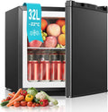 FOHERE, Mini mrazničky, FODER Mini Mrazicí zařízení 32L -22 ° C Nerezová ocel malý kompaktní 43db Mrazicí, Stříbrná, 32L, 43db, 4 × 44, 3 × 49