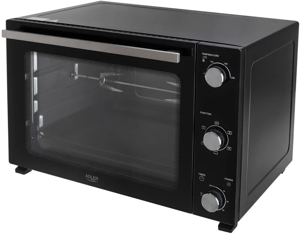 Adlereurope, Trouby, ADLER EUROPE AD 6028 Elektrická trouba 60 litrů, mini trouba s cirkulujícím, Černá, 60 l, 2000W, 92cm