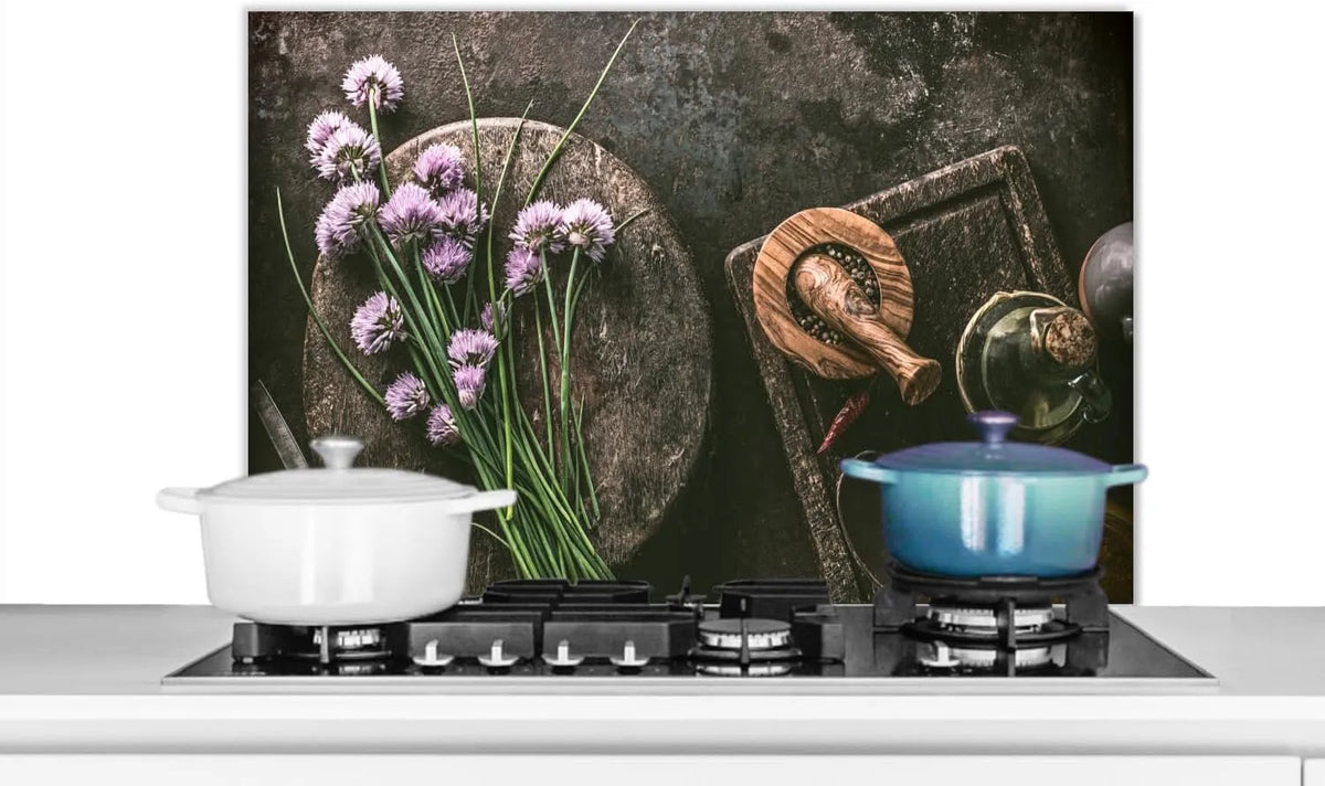 KitchenYeah, Ochrana proti spreji, Kuchyňský Jo © Sprayproof kuchyně zadní stěna panel kuchyně příslušenství hliník, Vícebarevné, 80x55 cm, 3 mm