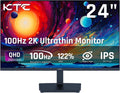 KTC H24T27, Monitory, Monitor 24 palců, QHD 2K 100Hz PC Monitor, 1300: 1 kontrast, anti- modrá světelná, Modrá, 100Hz, 2560x1440