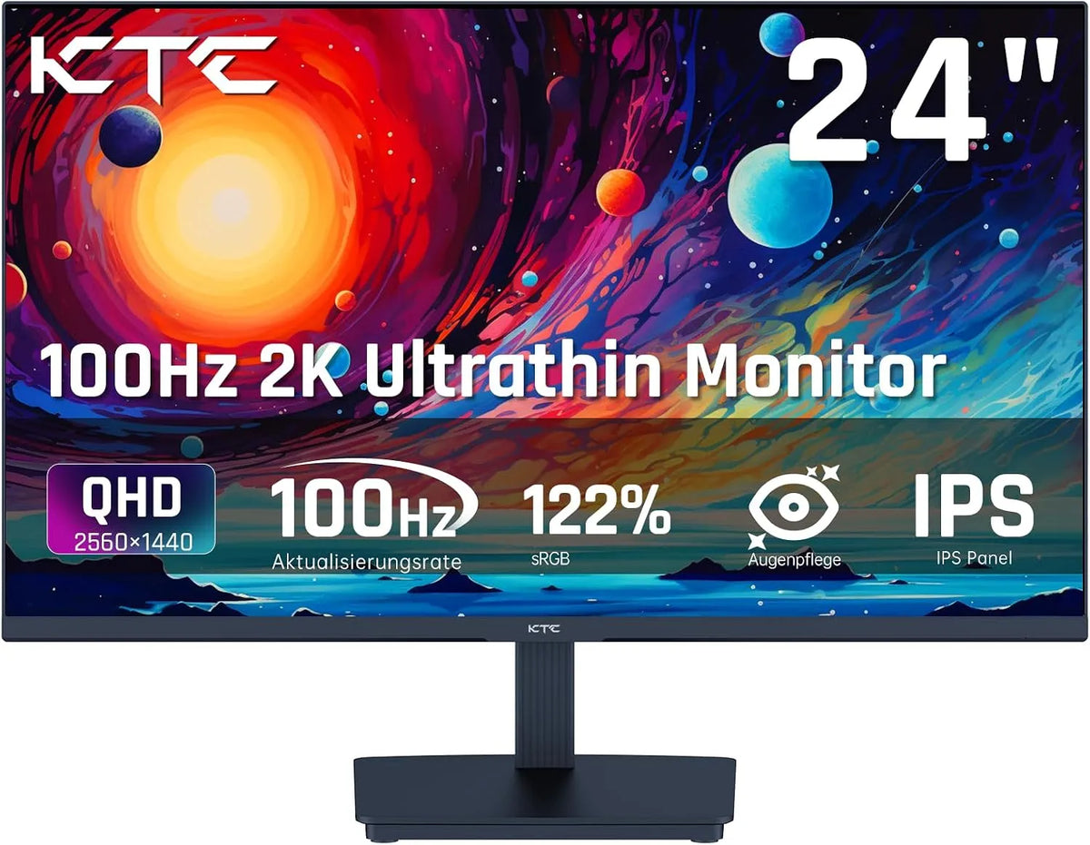 KTC H24T27, Monitory, Monitor 24 palců, QHD 2K 100Hz PC Monitor, 1300: 1 kontrast, anti- modrá světelná, Modrá, 100Hz, 2560x1440