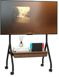 LXRHLIKG, Stojanové nohy, TV stojan Rolling bar Výška nastavitelná, Skrytý šuplík, TV stojan, Černá, 7 cm, 67 × 50 × 121 cm, 77 × 50 × 131 cm