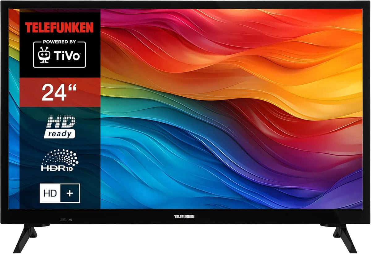 TELEFUNKEN XH24TO550S, Televizory, TV 24 palců (60 cm) Smart TV HD- Ready rozlišení, Černá, 60 cm, 1366 x 768, 75 x 75, 553 x 467 x 175