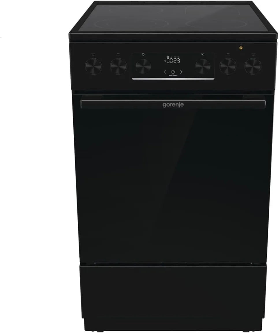 Gorenje 50cm/70 GECS5C70BPA, Sporáky, Elektrický sporák se skleněnou keramickou kuchyní / 50cm / 70 l / GentleClose /, Černá, 50cm, 70 G, 70 l