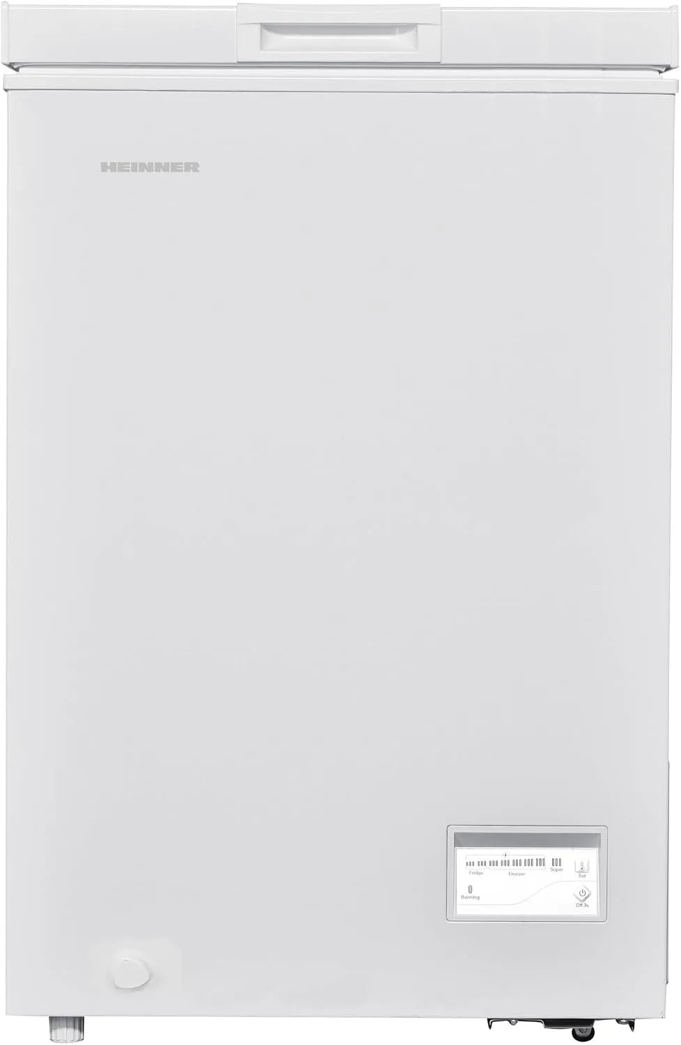 HEINNER HCF-HM100CE, Truhlicové mrazničky, ++ + + stolový mrazák 100L, tichý provoz, energetické třídy, flexibilní dveře, Bílá, 100L, 98L
