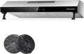 GASLAND UC60SS, Podstavné digestoře, 60cm Chief duální motor rozsah rozsahu 60 cm cirkulující vzduch, tichý rozsah, Stříbrná, 60cm, 2 x 1, 5 W