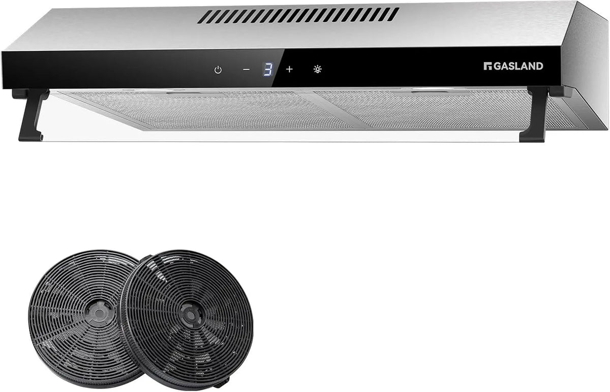 GASLAND UC60SS, Podstavné digestoře, 60cm Chief duální motor rozsah rozsahu 60 cm cirkulující vzduch, tichý rozsah, Stříbrná, 60cm, 2 x 1, 5 W