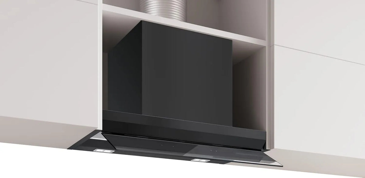 Bosch DBB67DP60, Digestoře, Série 6, integrovaný design, 60 cm, čiré sklo, černá, hmota, 20 kg, 10 kg, 3 W