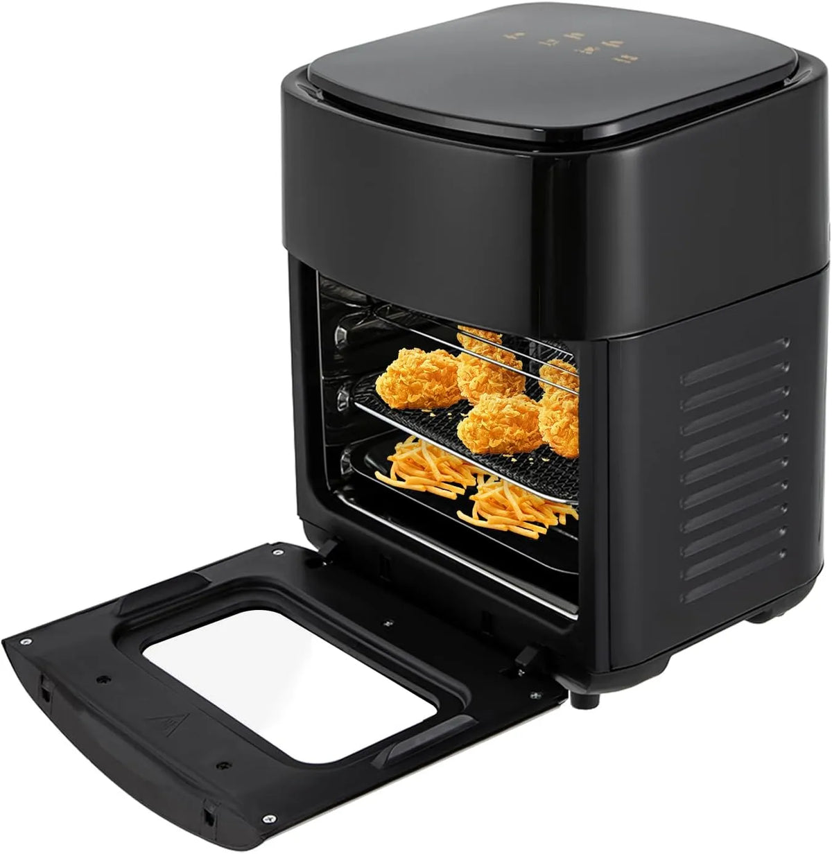 PINYELIN, Horkovzdušné fritézy, 1400W Airfrier teplovodní fritéza, 15L Smart Airfrier Herd Air frier s digitálním, Černá / stříbrná, 1400W, 15L