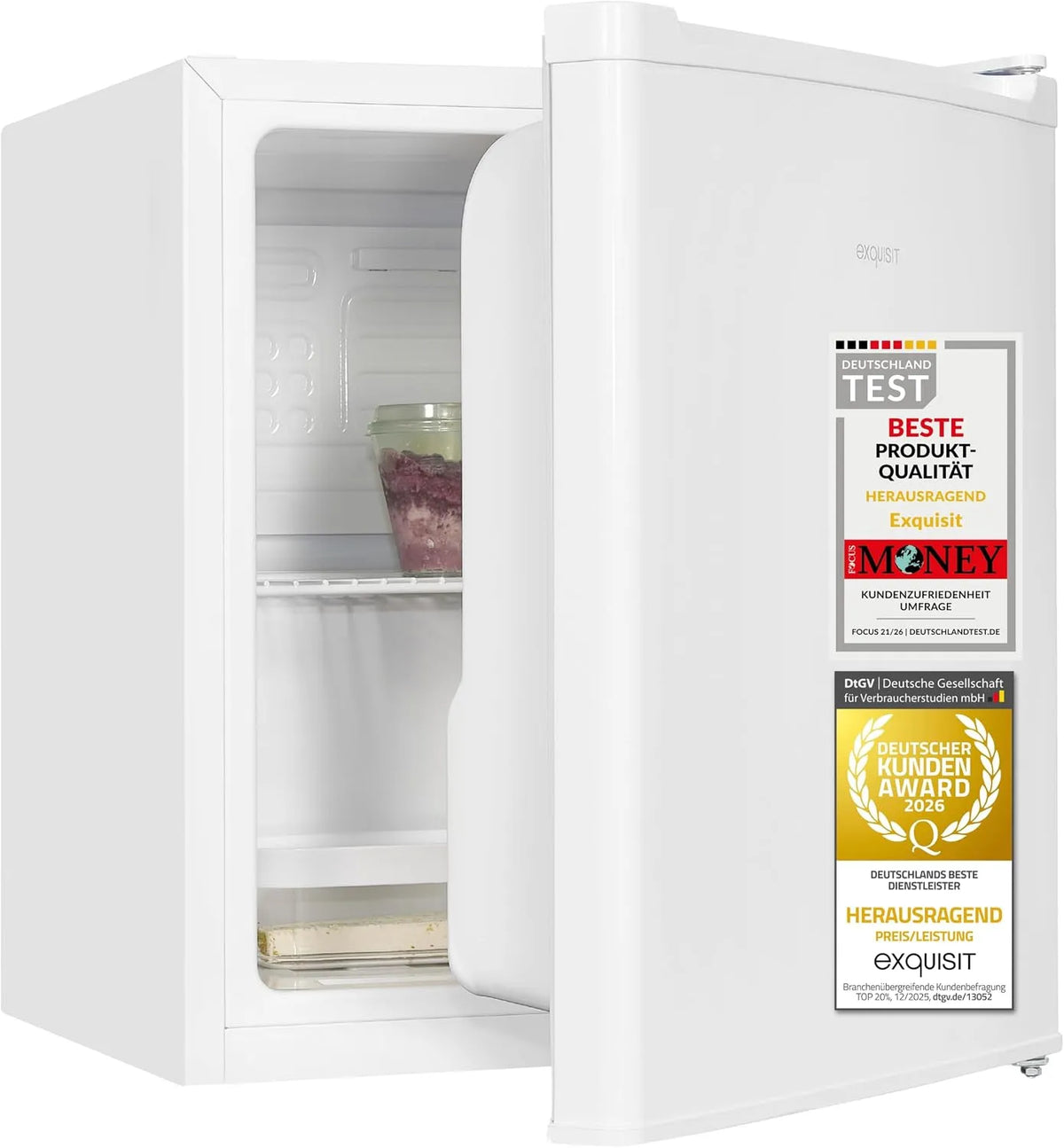 Exquisit, Minichladničky, Excelentní Mini Lednice, Bílá, 40 l, 79 kW, 39 dB, 0 x 44