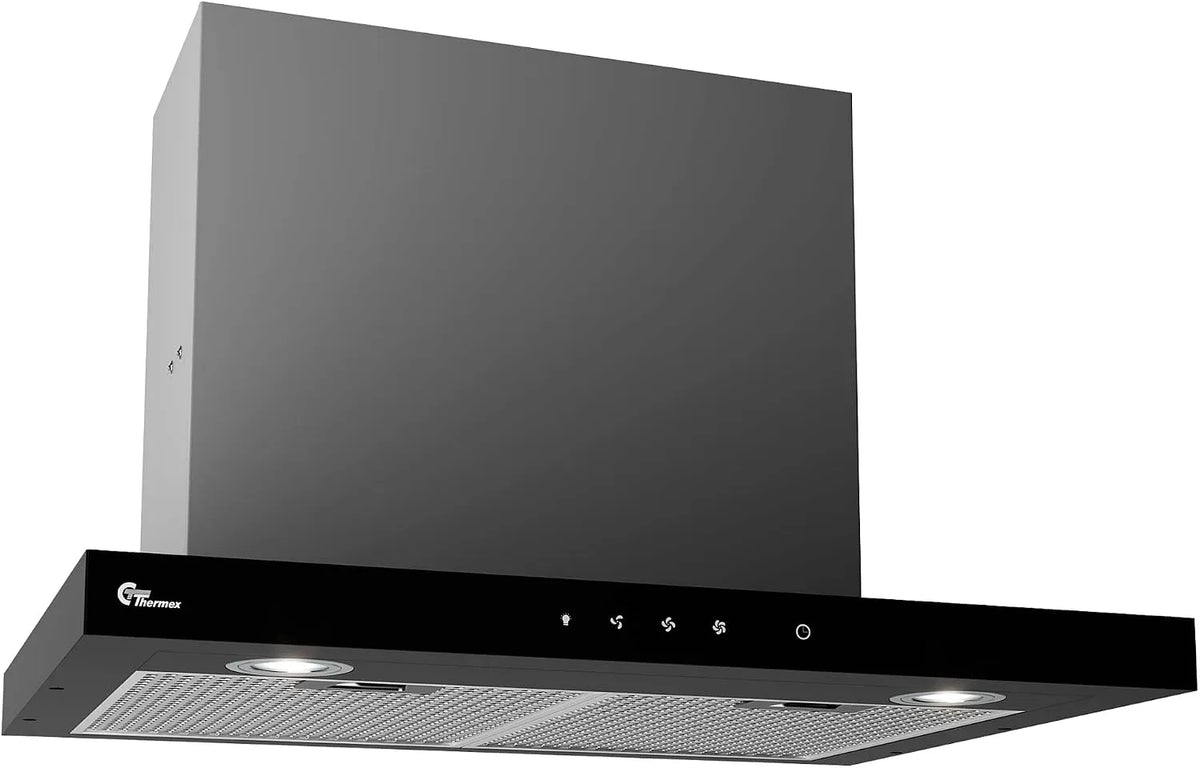 THERMEX, Nástěnné digestoře, Termex Super Silent GT - vzdálenost kapoty 60 cm, podstavba, černá, 60 cm, 39 dB, 59 dB, 600 mm