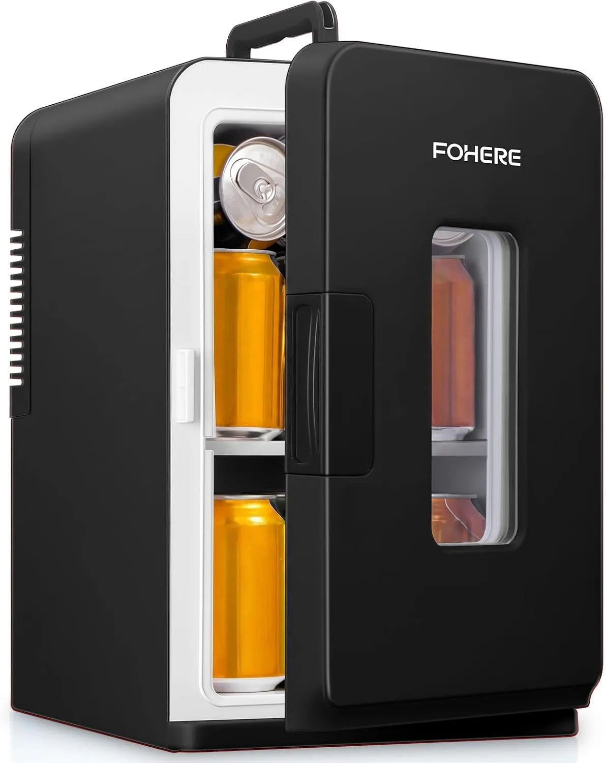FOHERE, Minichladničky, FOWERE 2 v 1 Mini Lednice, 15L lednička pro pokoje s chladicí a topnou funkcí, DC, Černá, 2 v, 15L, 12V, 240V
