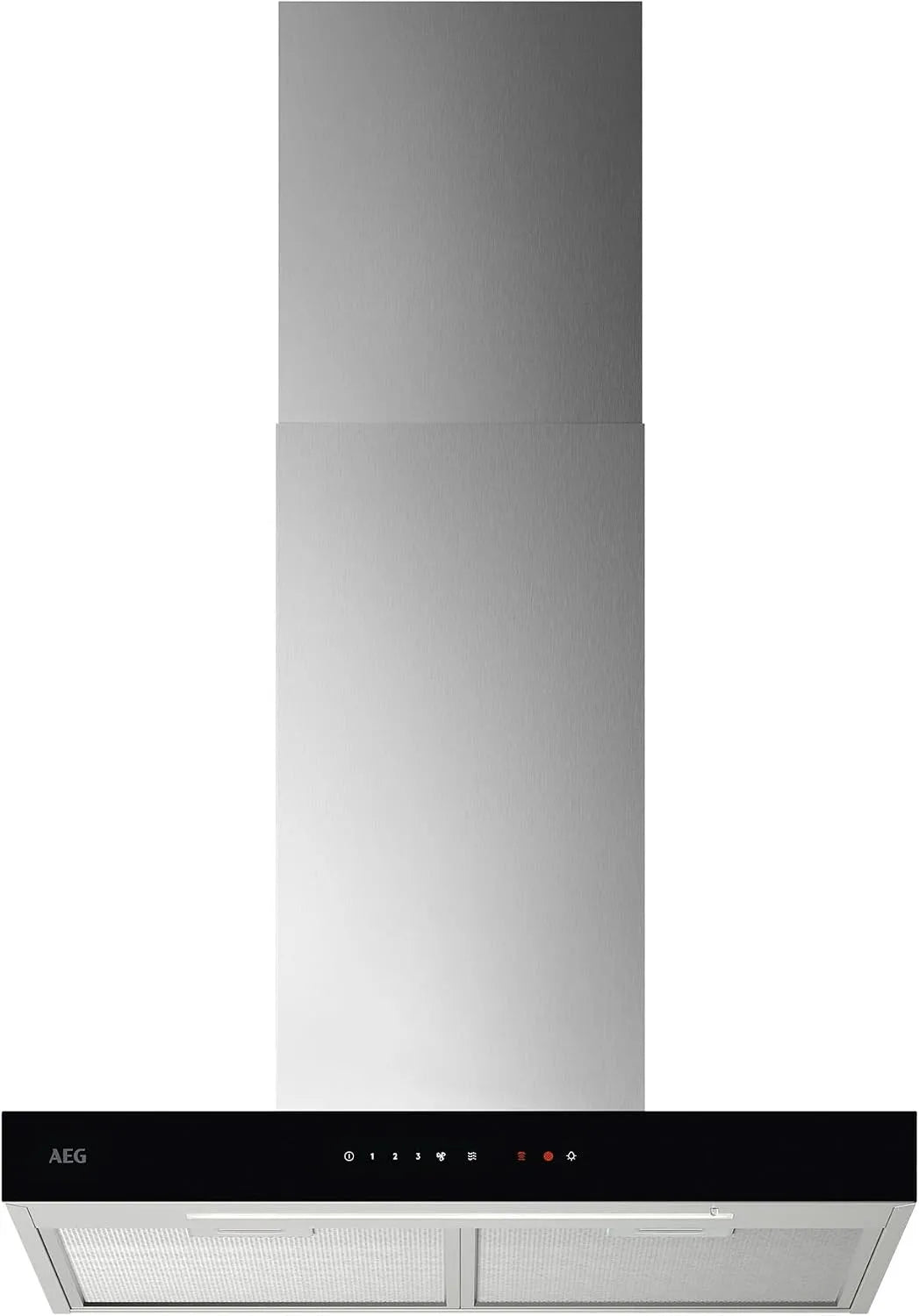 AEG GB67D61HL, Nástěnné digestoře, rozsah 6000 s ventilací 60cm - Krbová kapota se sklem - Výfukový a cirkulační, Stříbrná, 60cm, 74 dB