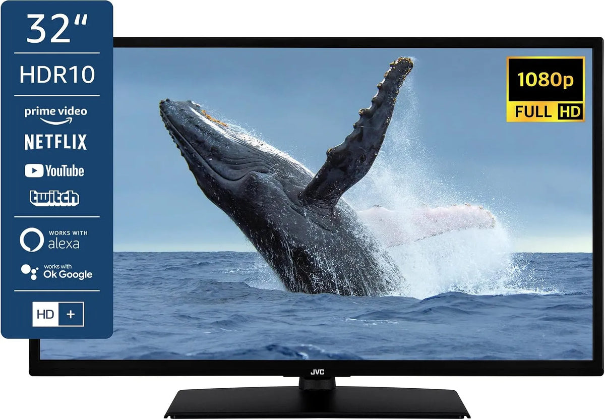 JVC LT-32VF5156, Televizory, LT- 32 palců TV / Smart TV (Full HD, HDR, LED, trojitý tuner, Bluetooth, WLAN, Černá, 32V, Full HD, 80 cm