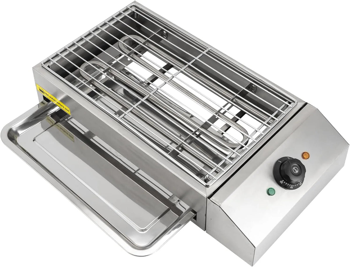 Dettchan, Mini trouby, Stříbrný elektrický gril, 220V Elektrický gril Braeter s nastavitelnou teplotou, Stříbrná, 220V, 13.5cm, 2, 6 kW, 04 x 16