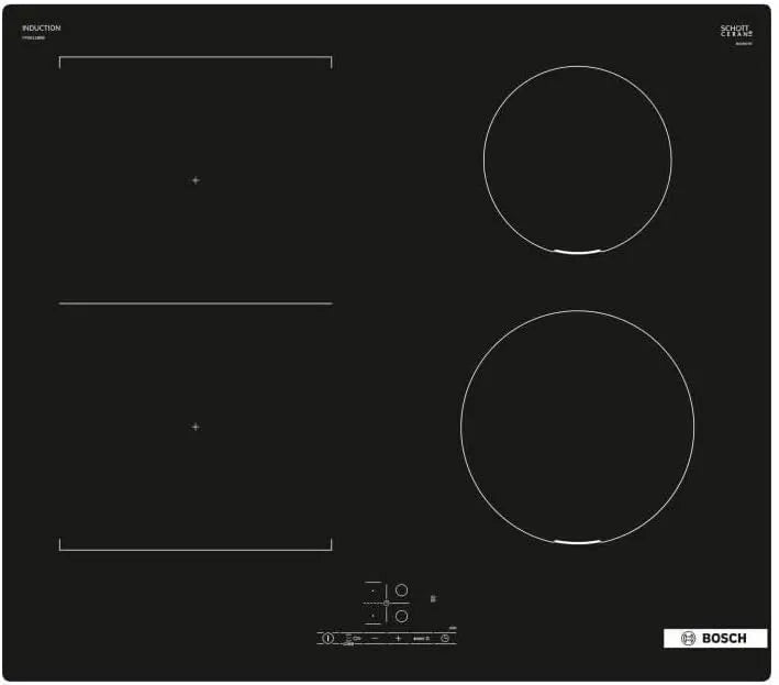 Bosch PVS611BB6E, Varné desky, ova, série 4, indukční sporák, 60 cm, výkon 6900 W, černá, 6900 W