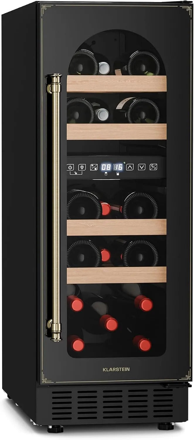 Klarstein, Nápojové chladničky, built- ve víně lednice, Malé nápoje lednice úzká, 2 zóny víno lednice se, Černá, 17 l, 41 dB