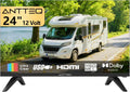 Antteq DVB-T2/C/S2 12-Volt-HD-Fernseher, Televizory, 61 cm (24 palců) 12- volt HD televize, bezrámový design, bezrámová televize, Černá, 61 cm