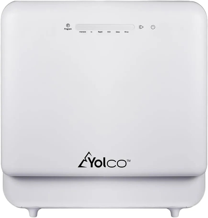 Yolco DWM01, Stolní myčky nádobí, Přenosný Mini myčka na nádobí 5L vodní nádrž - Kompaktní stolek myčka bez pevného, Bílá, 5L, 230V, 970W