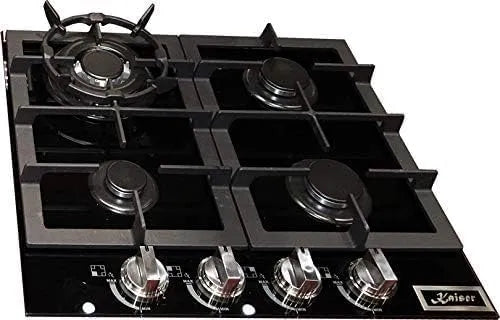 Kaiser, Varné desky, KCG 6387 Gas Kochfeld 60cm, samostatný, Gas Kochfeld, plyn na černém skle, glasce, Stříbrná, 6387 G, 60cm, 3, 8 kW, 0 × 51