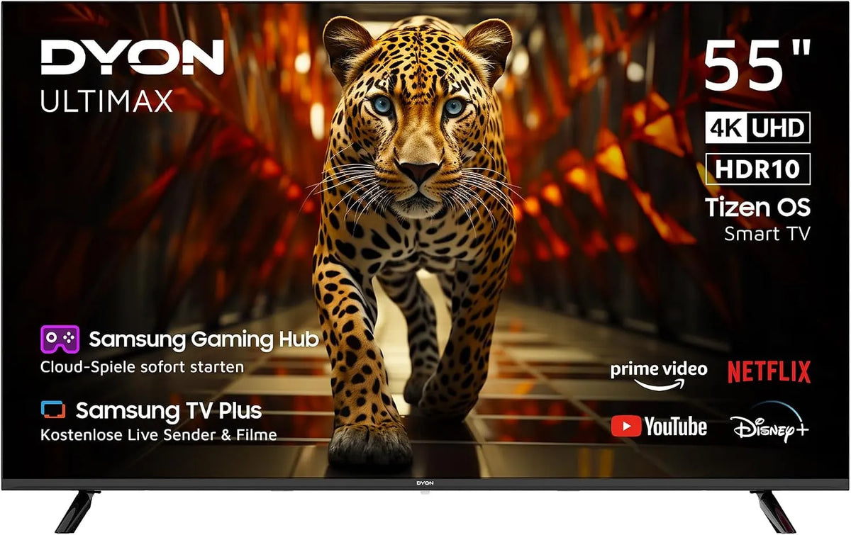 DYON 55U-TI HDR10, Přenosné televizory, ULTIMAX 55 palců 4K UHD Smart TV s, Černá, 4K, 3V, 55 ', 139 cm
