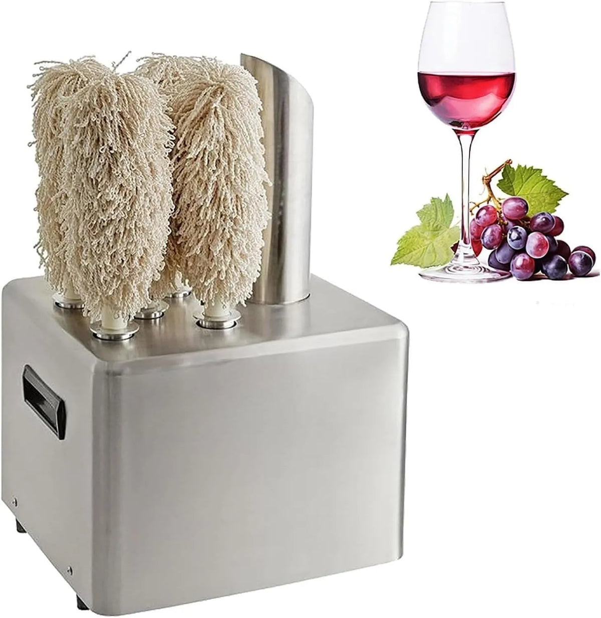 UofZc 3times, Lešticí stroje, Profesionální lešticí stroj na sklenice na víno, bezchybný, bez skvrn od vody, Stříbrná, 1375 W, 15, 1 kg