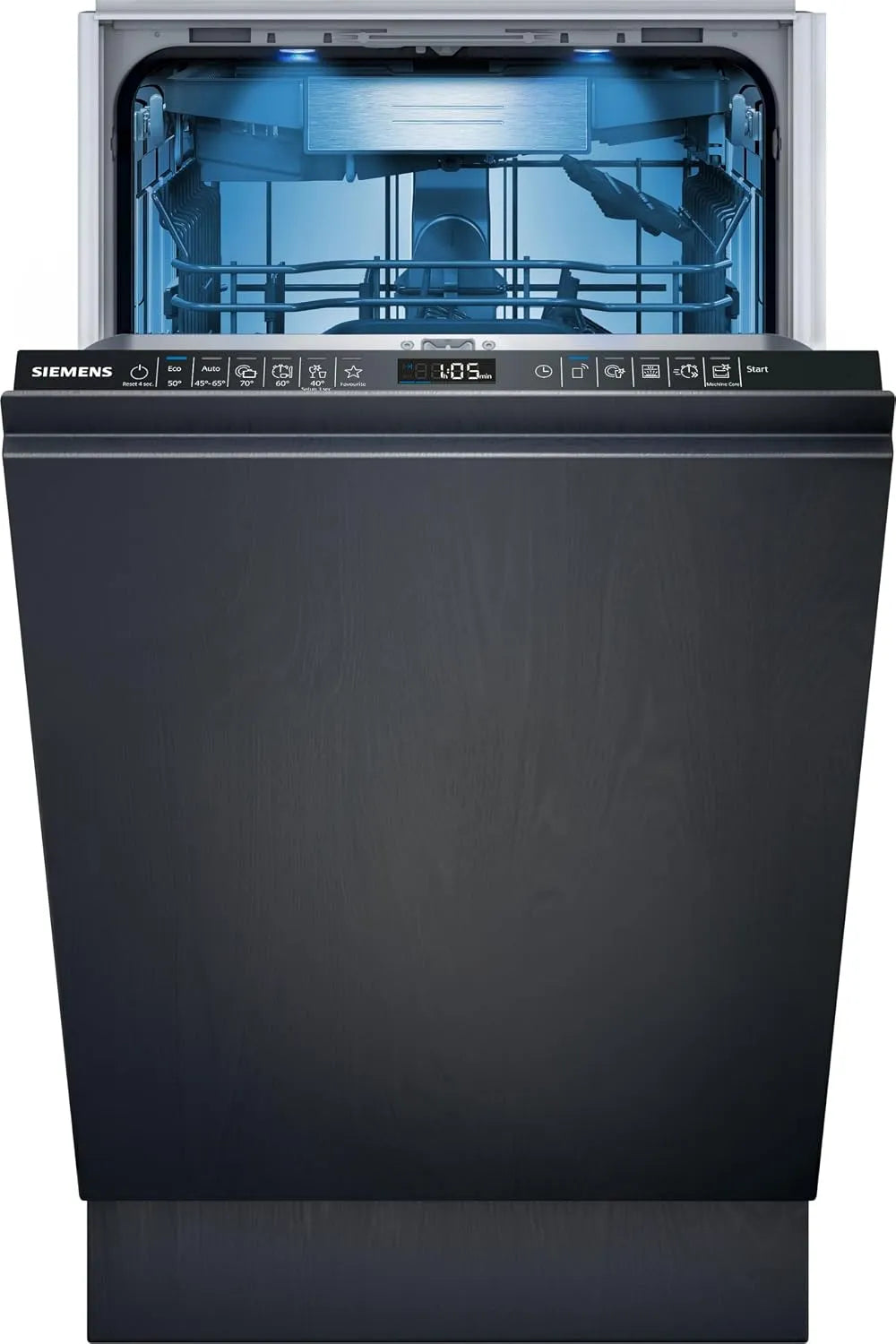 Siemens SR65ZX22ME iQ500, Myčky nádobí, 45 cm, Smarter myčka plně integrovaná, zásuvka příborů, rychlé a energické, Stříbrná, 5 cm