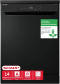 SHARP QW-NA3YF42AM-DE QW-NA3YYF42AM-DE, Myčky nádobí, 60 cm, myčka nádobí, 14 zakázková podlaha, A, 42 dB, SteamWash, DualProWash, Černá