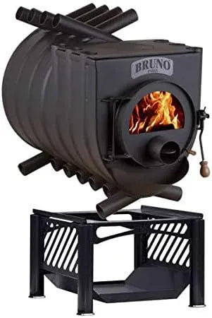 BRUNO, Ohnivzdorné pece, Pracovní pec Pyro V s varnou deskou - 25 kW horkovzdušné pece - Třída energetické, Černá, 25 kW, 86 x 67 x 130 cm